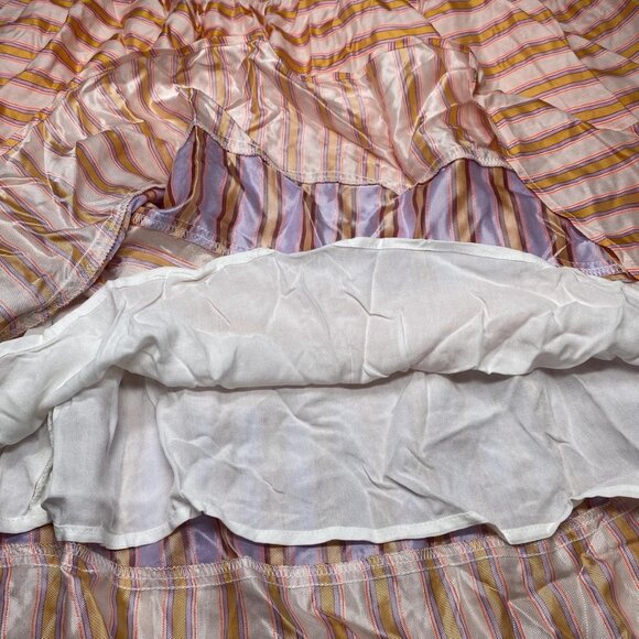 Anthropologie Dolan Caroline Tiered Maxi Dress Orange Multi Stripe Size S | NWT - Picture 2 of 9